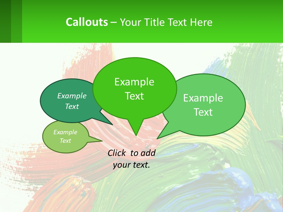 Colorful Paint On A White Background With A Green Border PowerPoint Template