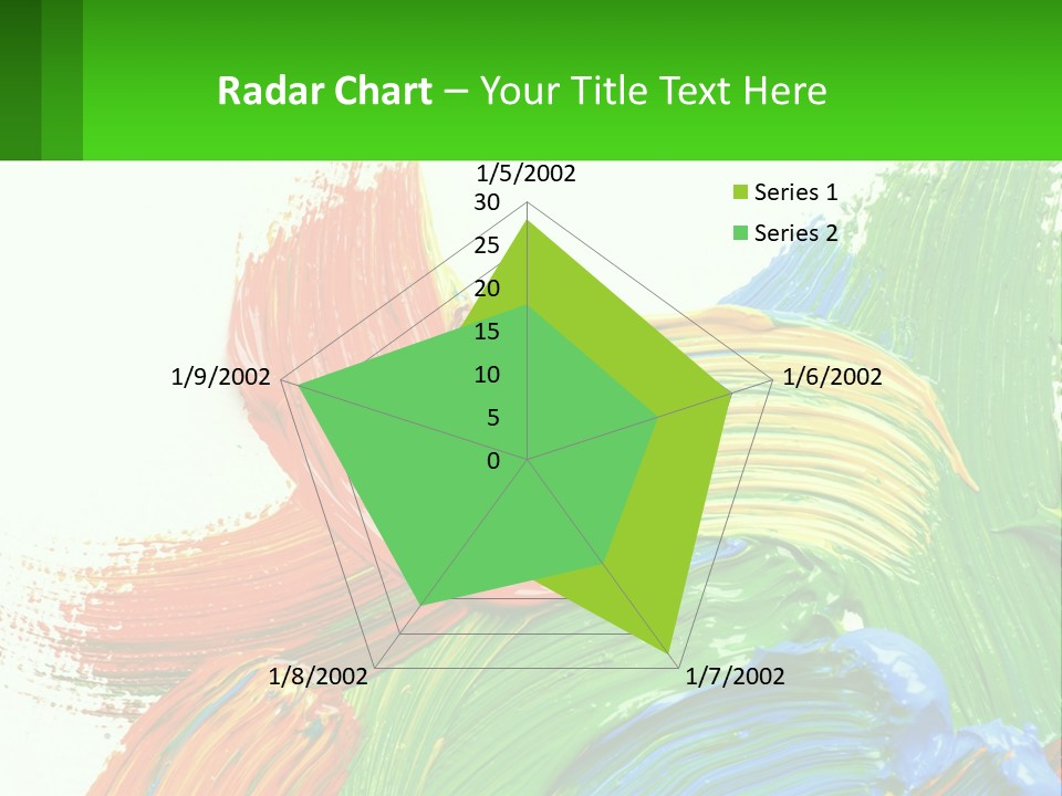 Colorful Paint On A White Background With A Green Border PowerPoint Template