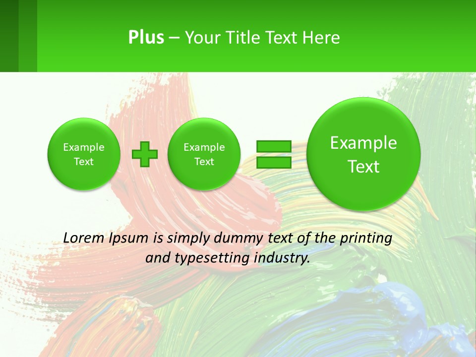 Colorful Paint On A White Background With A Green Border PowerPoint Template