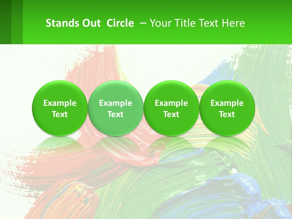 Colorful Paint On A White Background With A Green Border PowerPoint Template
