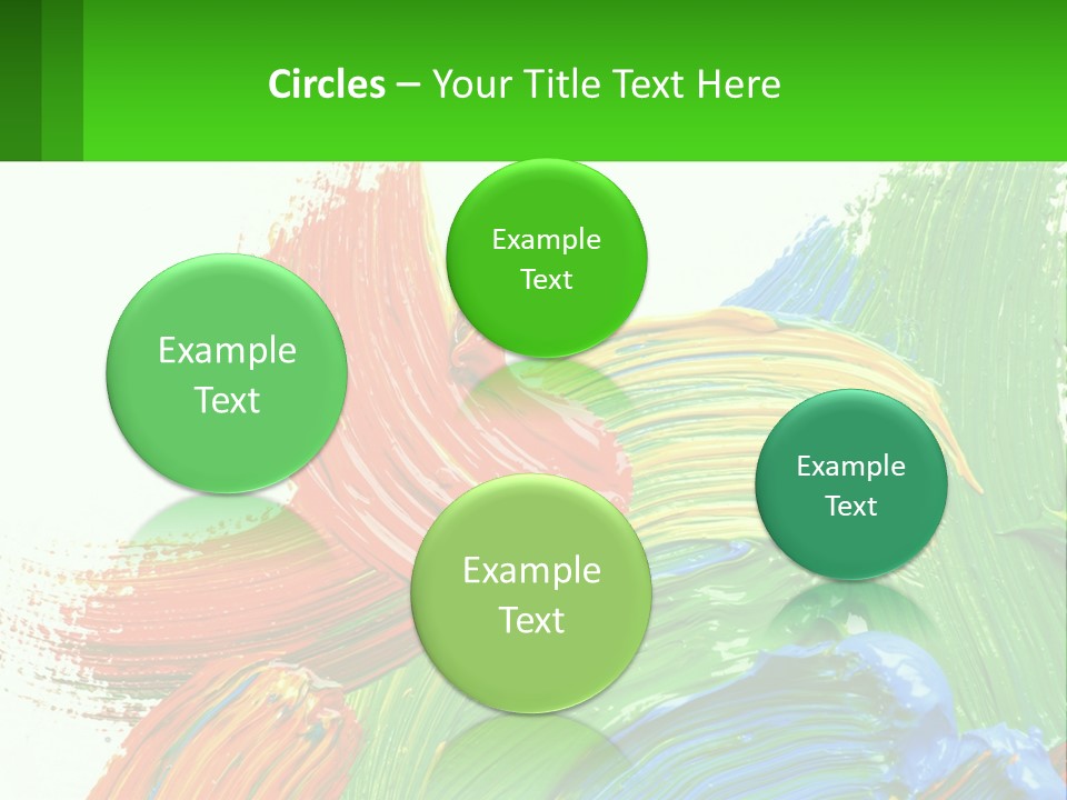 Colorful Paint On A White Background With A Green Border PowerPoint Template