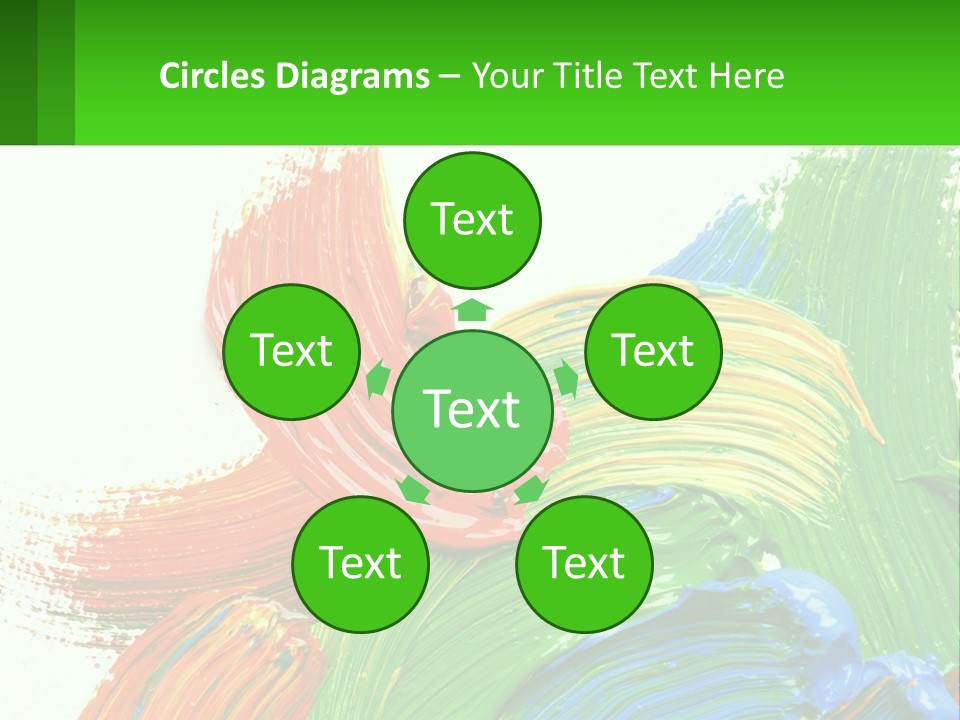 Colorful Paint On A White Background With A Green Border PowerPoint Template