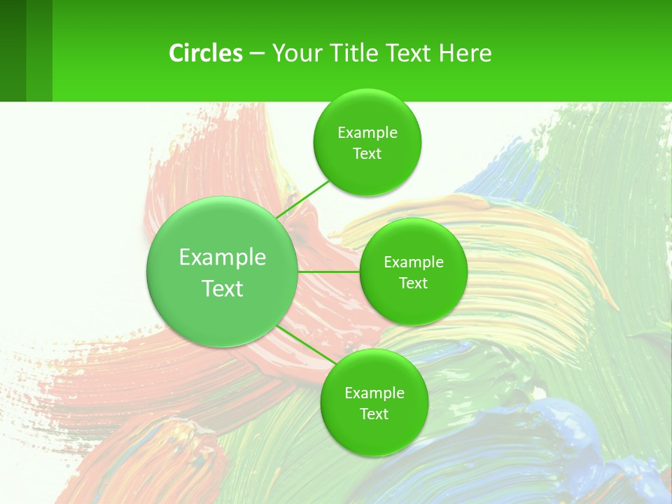 Colorful Paint On A White Background With A Green Border PowerPoint Template