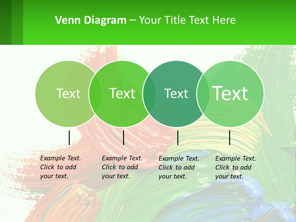 Colorful Paint On A White Background With A Green Border PowerPoint Template