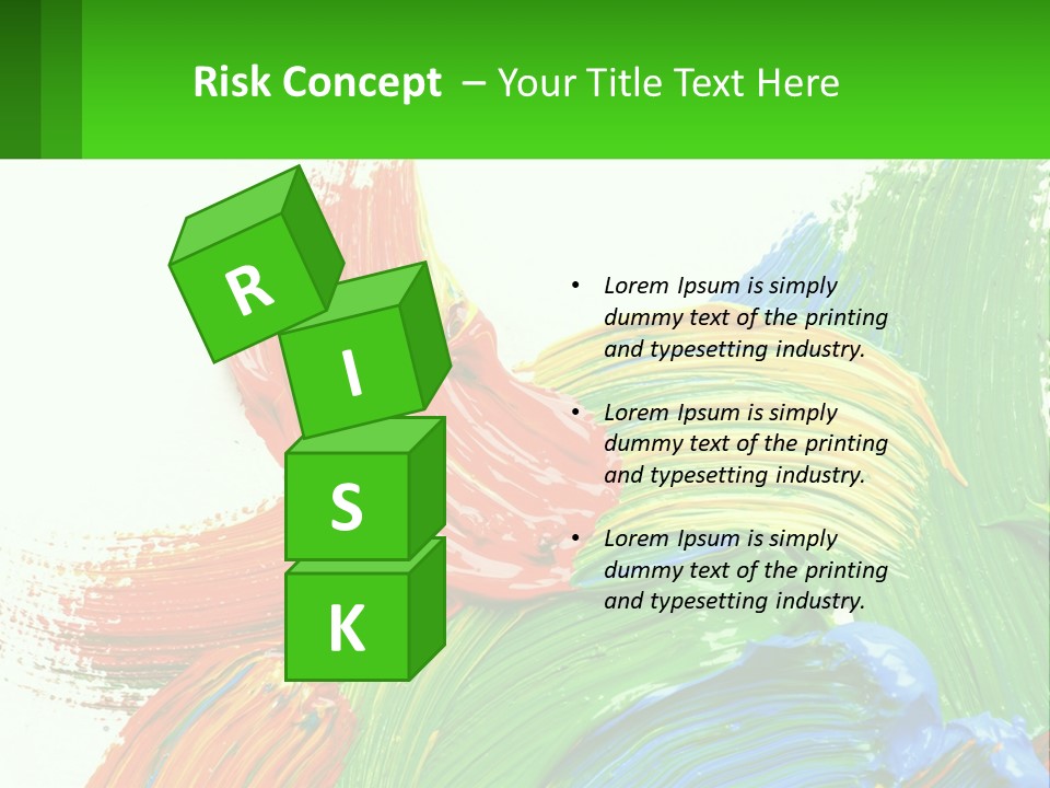 Colorful Paint On A White Background With A Green Border PowerPoint Template