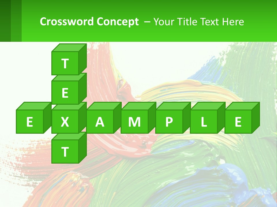 Colorful Paint On A White Background With A Green Border PowerPoint Template