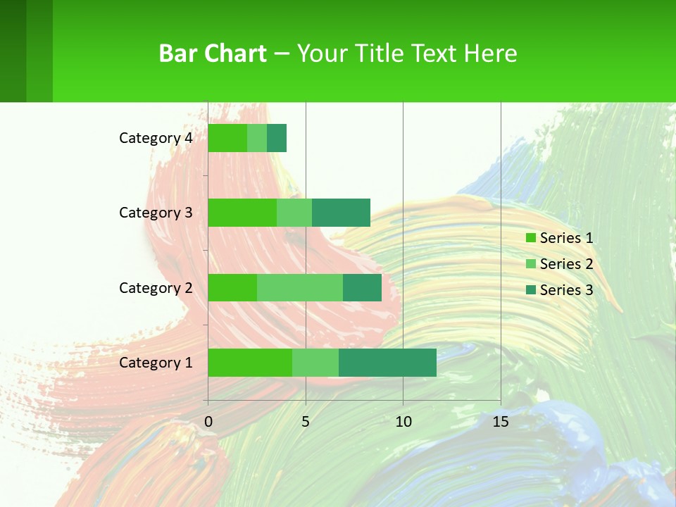 Colorful Paint On A White Background With A Green Border PowerPoint Template