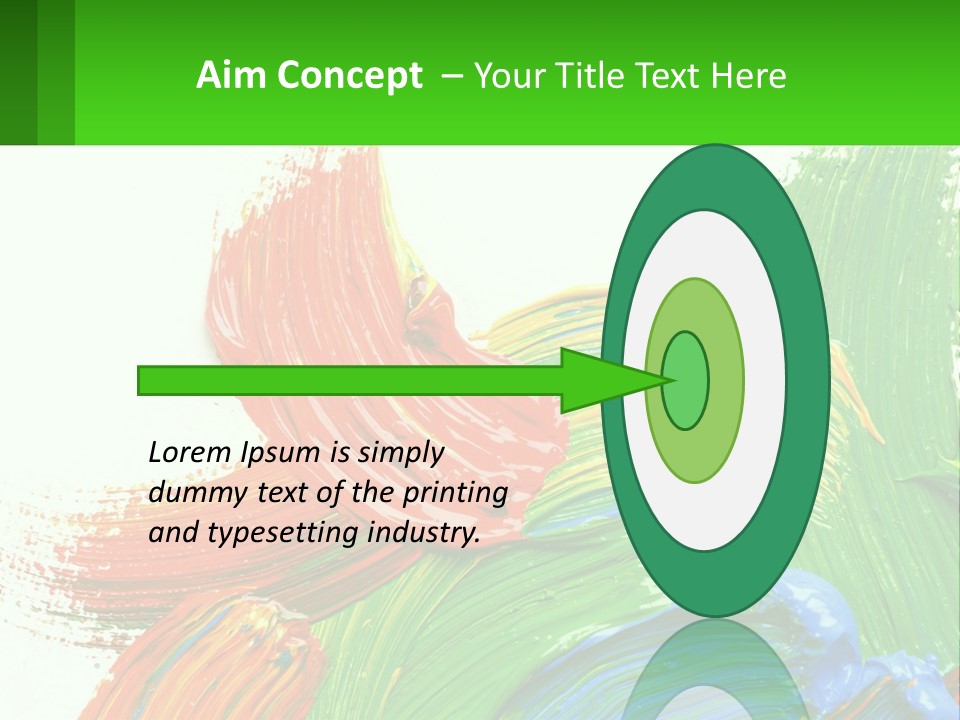 Colorful Paint On A White Background With A Green Border PowerPoint Template