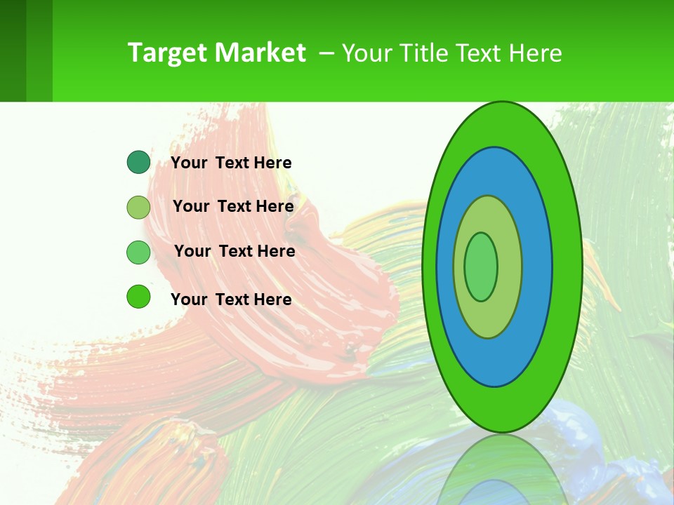 Colorful Paint On A White Background With A Green Border PowerPoint Template