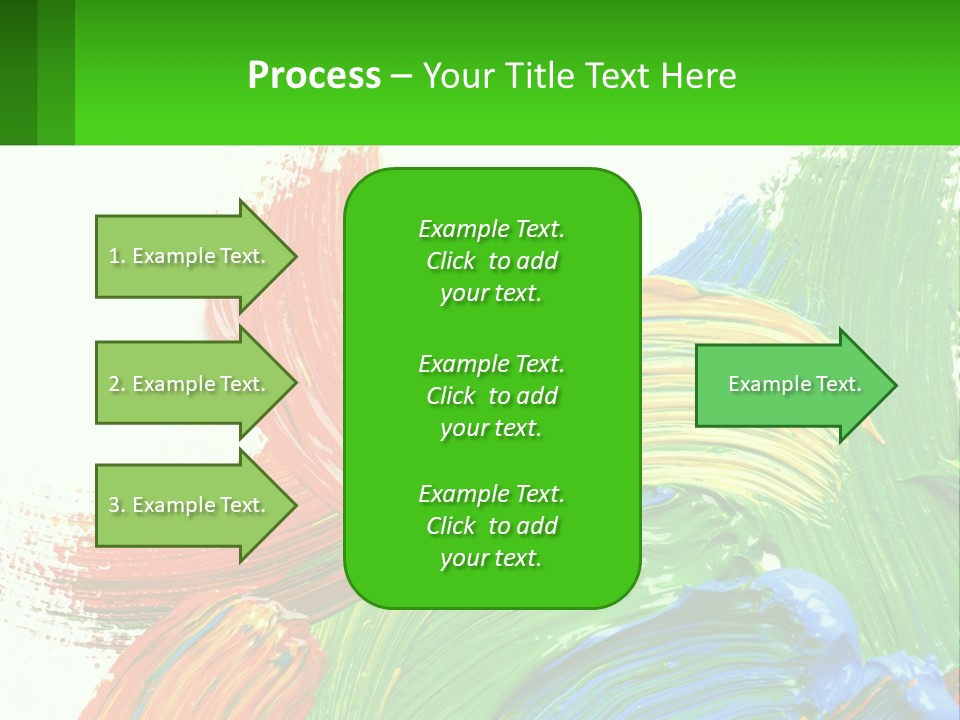 Colorful Paint On A White Background With A Green Border PowerPoint Template