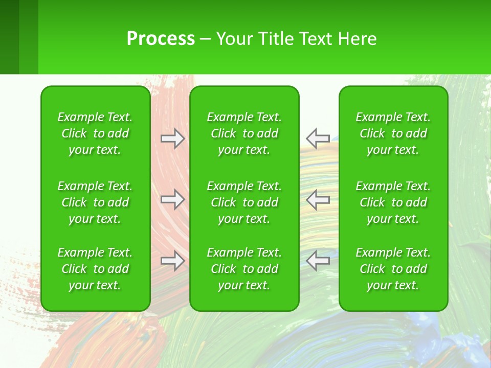 Colorful Paint On A White Background With A Green Border PowerPoint Template