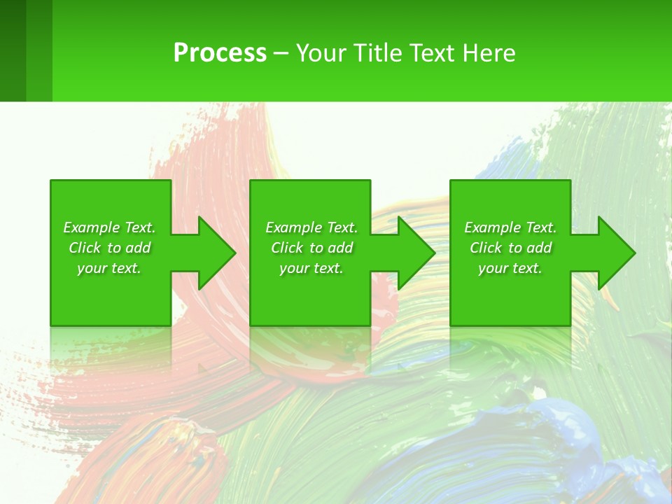 Colorful Paint On A White Background With A Green Border PowerPoint Template