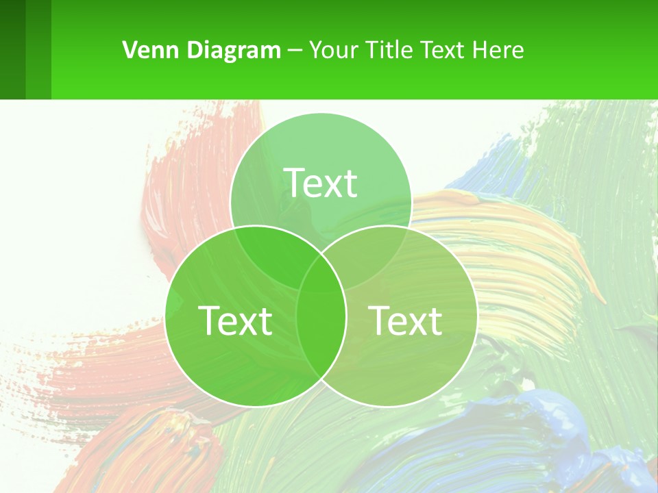 Colorful Paint On A White Background With A Green Border PowerPoint Template