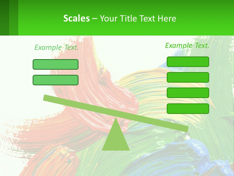 Colorful Paint On A White Background With A Green Border PowerPoint Template