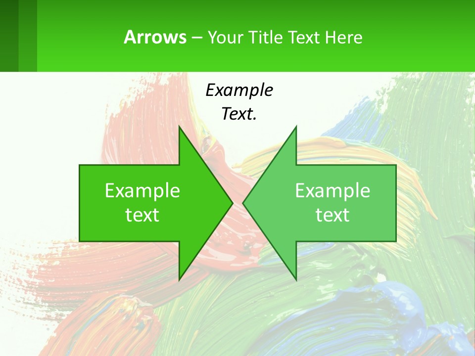 Colorful Paint On A White Background With A Green Border PowerPoint Template