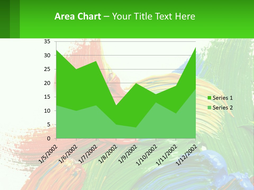 Colorful Paint On A White Background With A Green Border PowerPoint Template
