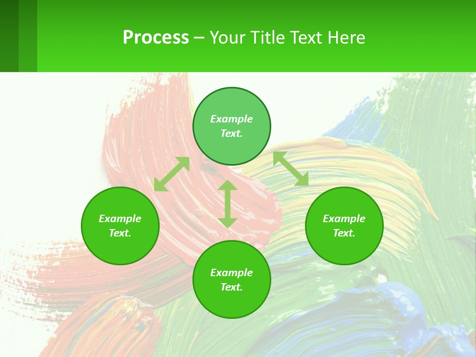 Colorful Paint On A White Background With A Green Border PowerPoint Template