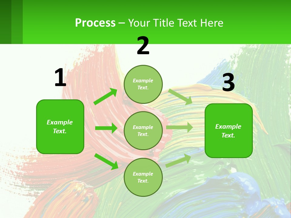 Colorful Paint On A White Background With A Green Border PowerPoint Template