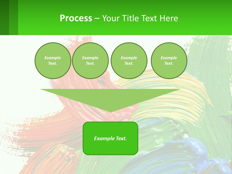 Colorful Paint On A White Background With A Green Border PowerPoint Template