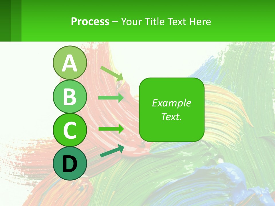Colorful Paint On A White Background With A Green Border PowerPoint Template