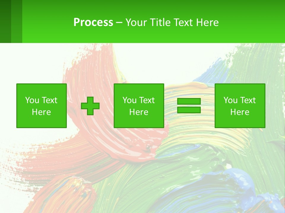 Colorful Paint On A White Background With A Green Border PowerPoint Template