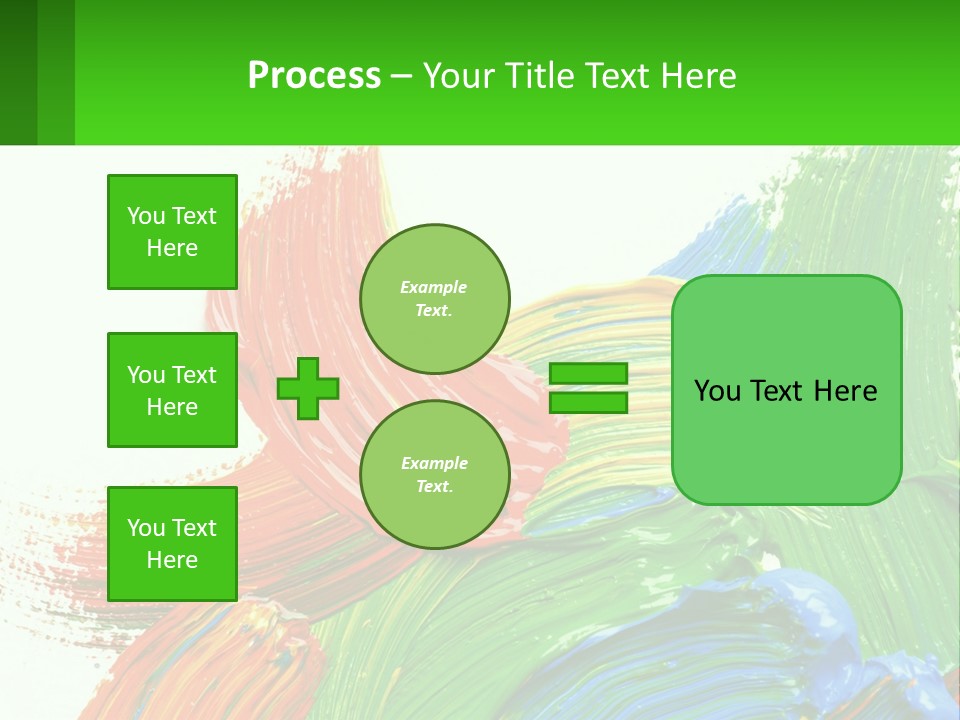 Colorful Paint On A White Background With A Green Border PowerPoint Template