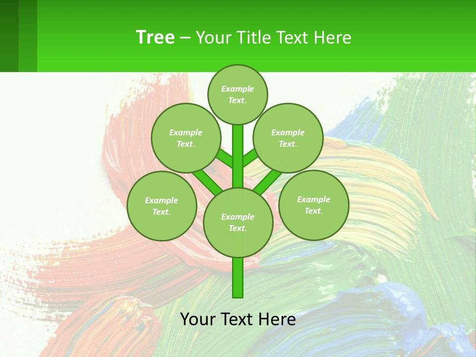 Colorful Paint On A White Background With A Green Border PowerPoint Template