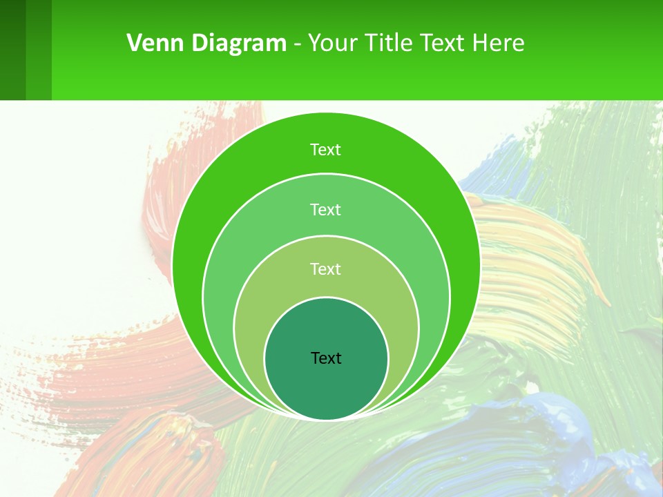 Colorful Paint On A White Background With A Green Border PowerPoint Template