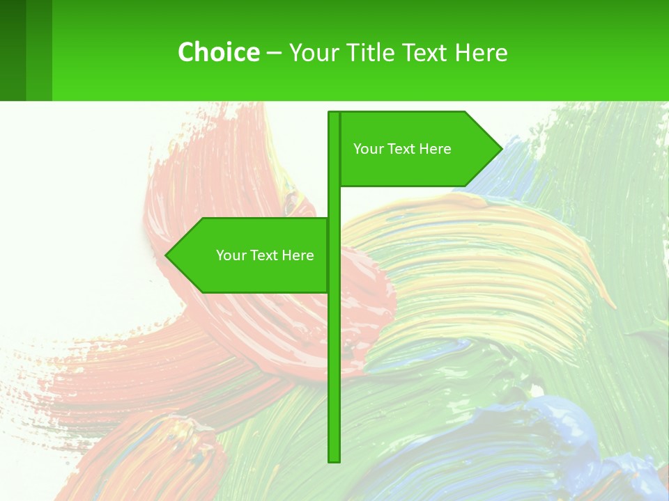 Colorful Paint On A White Background With A Green Border PowerPoint Template