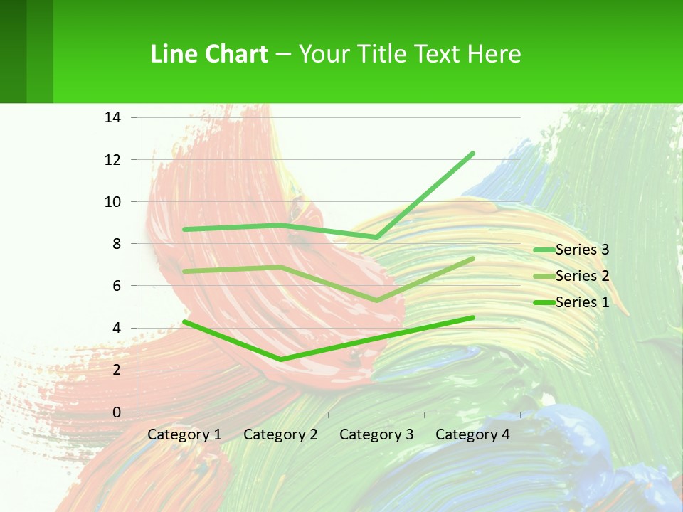 Colorful Paint On A White Background With A Green Border PowerPoint Template