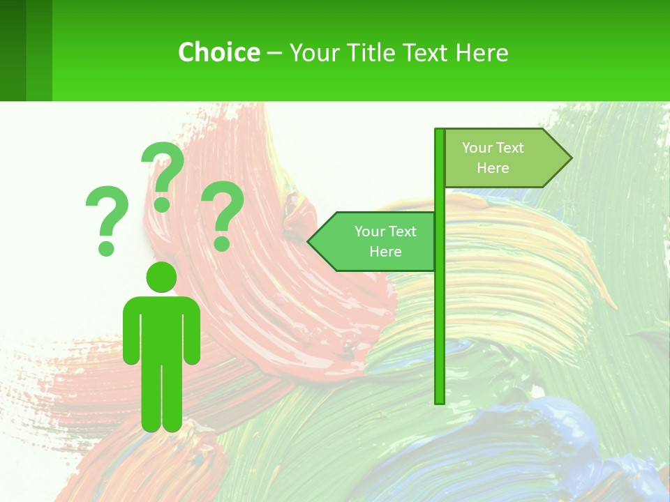 Colorful Paint On A White Background With A Green Border PowerPoint Template