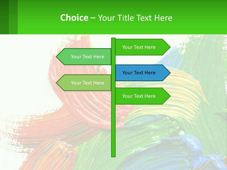 Colorful Paint On A White Background With A Green Border PowerPoint Template