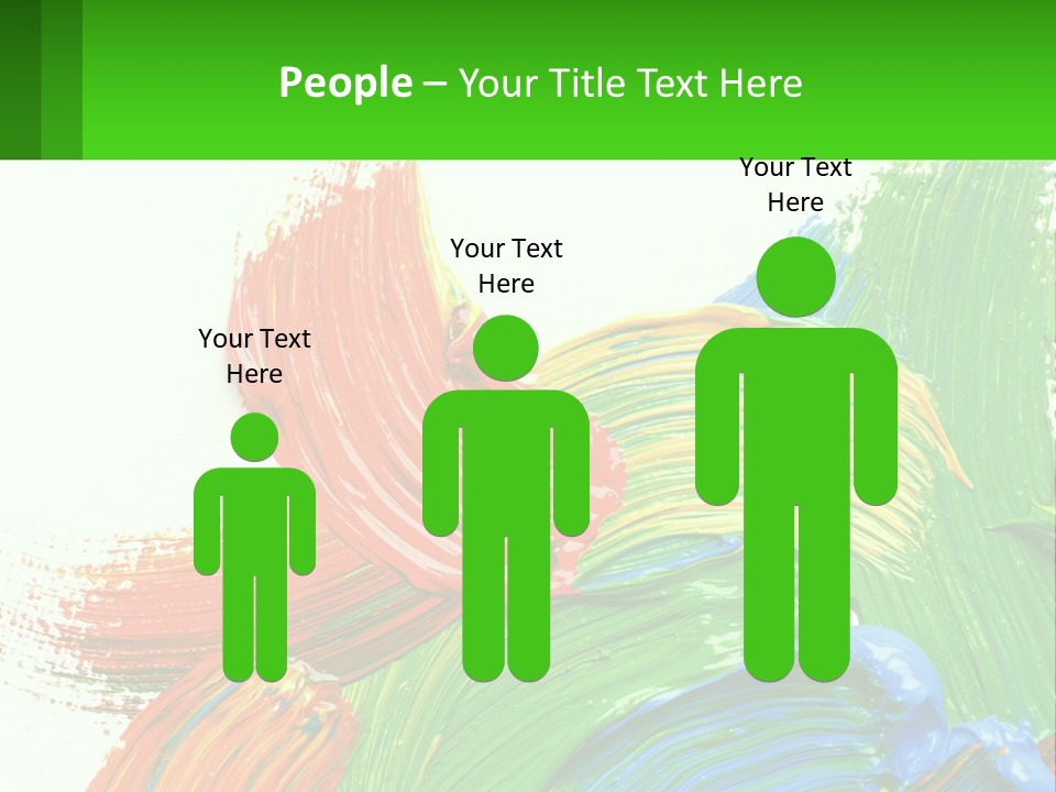 Colorful Paint On A White Background With A Green Border PowerPoint Template