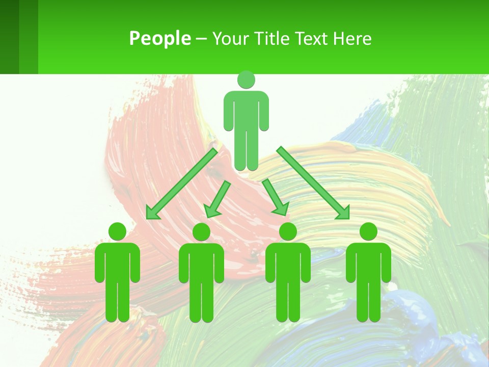 Colorful Paint On A White Background With A Green Border PowerPoint Template