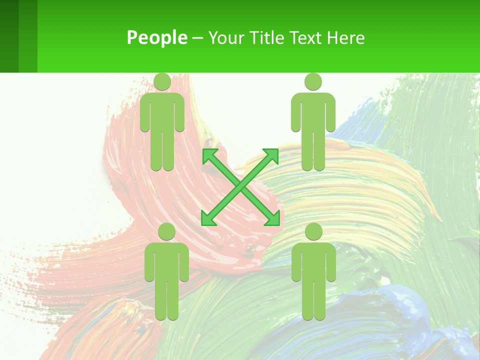 Colorful Paint On A White Background With A Green Border PowerPoint Template