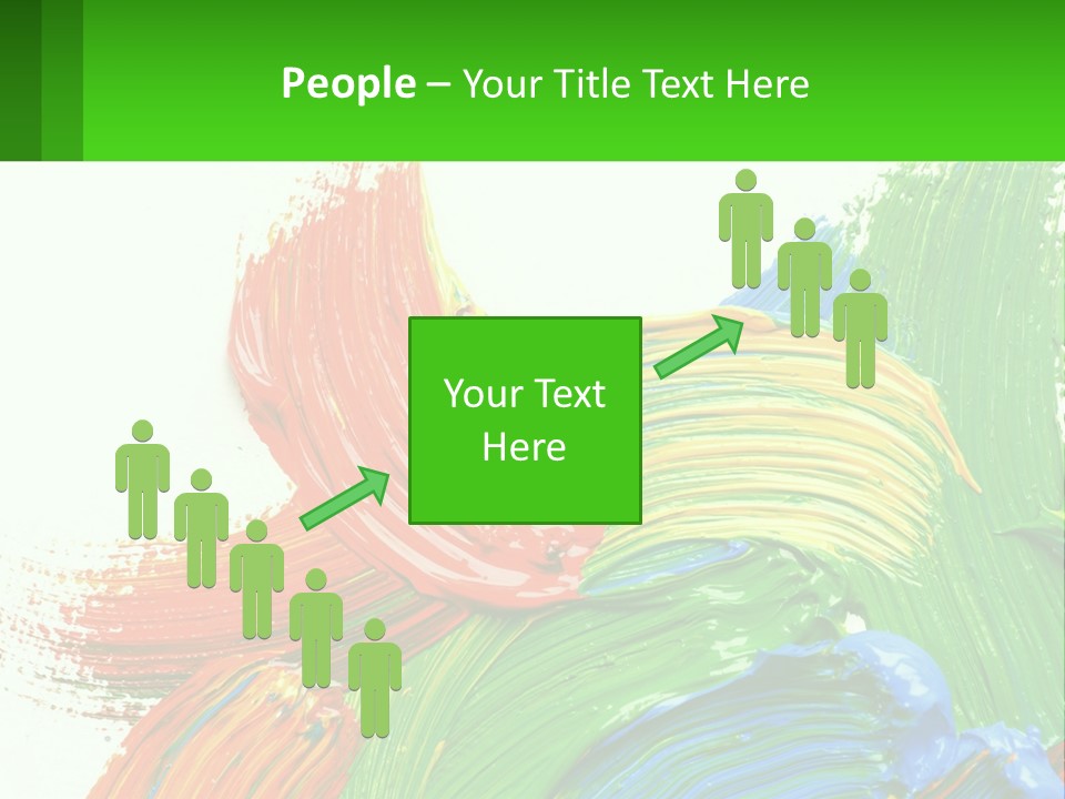 Colorful Paint On A White Background With A Green Border PowerPoint Template