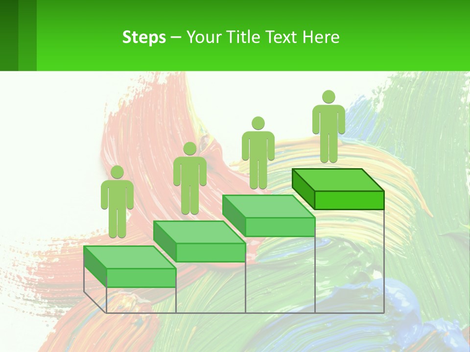 Colorful Paint On A White Background With A Green Border PowerPoint Template