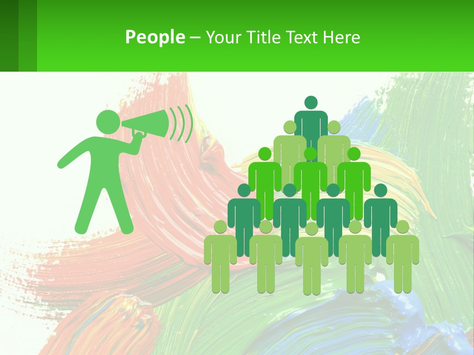 Colorful Paint On A White Background With A Green Border PowerPoint Template