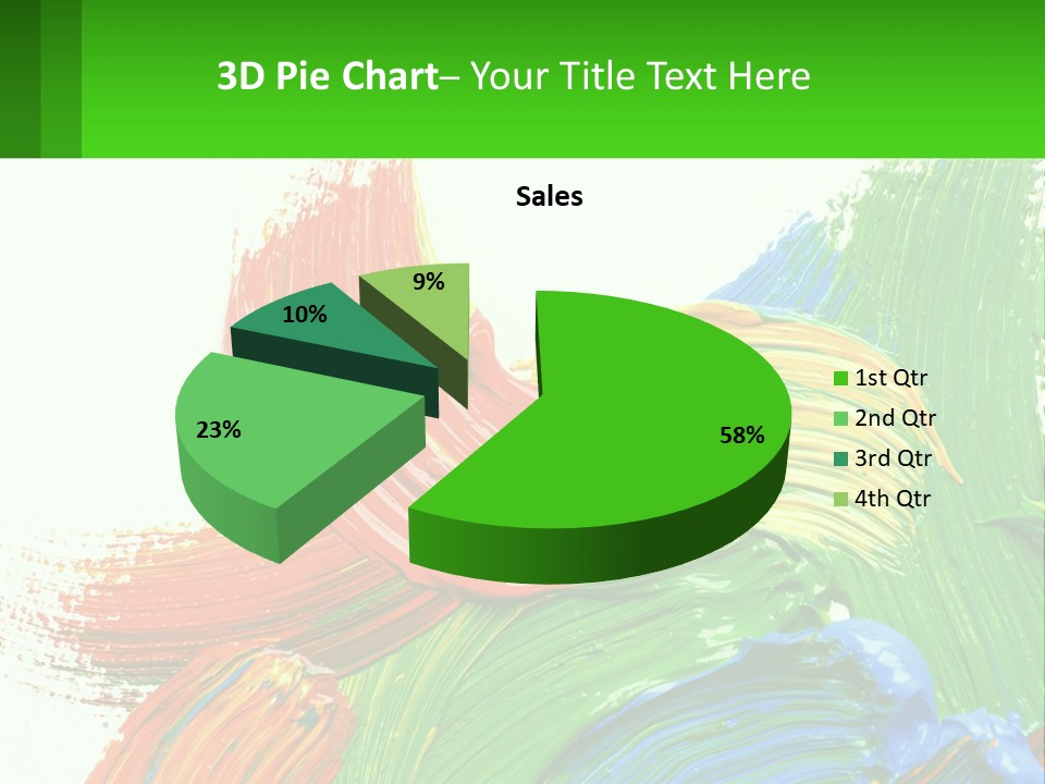 Colorful Paint On A White Background With A Green Border PowerPoint Template