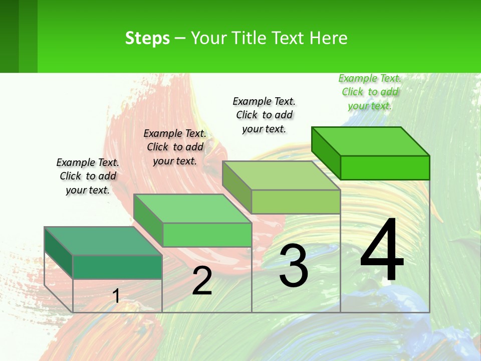 Colorful Paint On A White Background With A Green Border PowerPoint Template