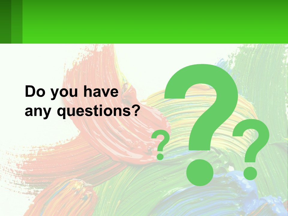 Colorful Paint On A White Background With A Green Border PowerPoint Template