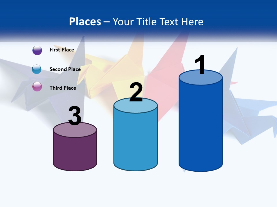 A Group Of Origami Birds On A White Background PowerPoint Template