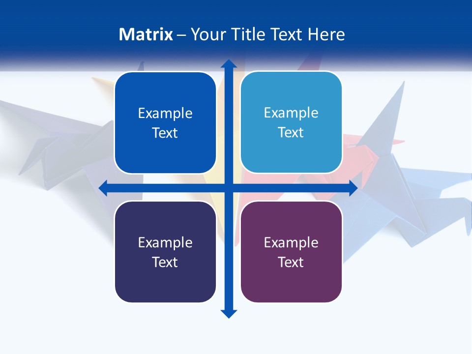 A Group Of Origami Birds On A White Background PowerPoint Template