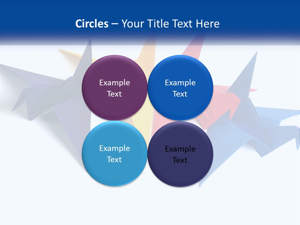 A Group Of Origami Birds On A White Background PowerPoint Template