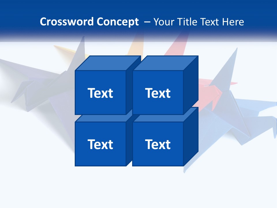 A Group Of Origami Birds On A White Background PowerPoint Template