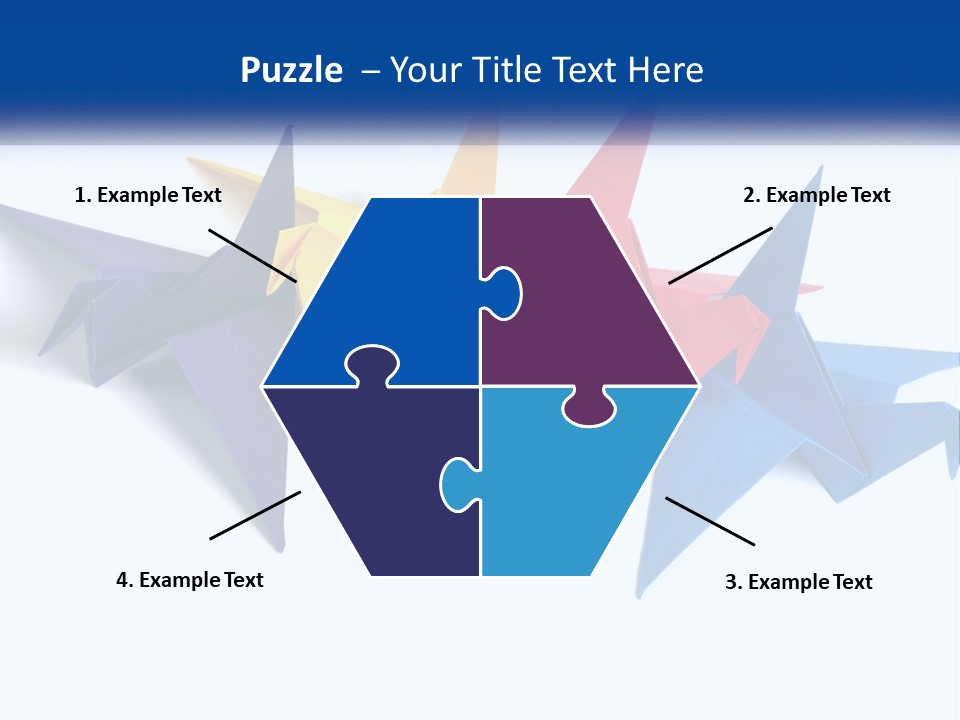 A Group Of Origami Birds On A White Background PowerPoint Template