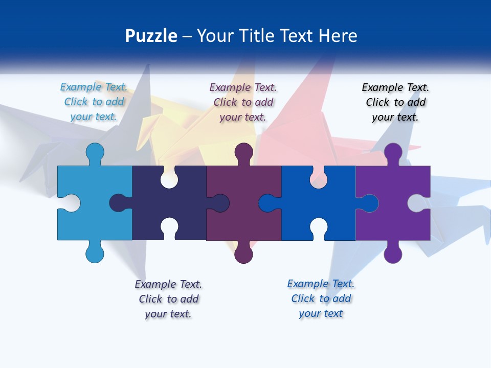 A Group Of Origami Birds On A White Background PowerPoint Template