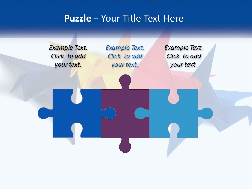 A Group Of Origami Birds On A White Background PowerPoint Template