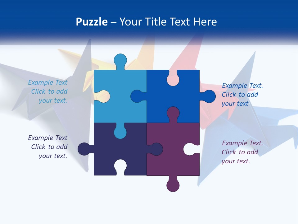 A Group Of Origami Birds On A White Background PowerPoint Template