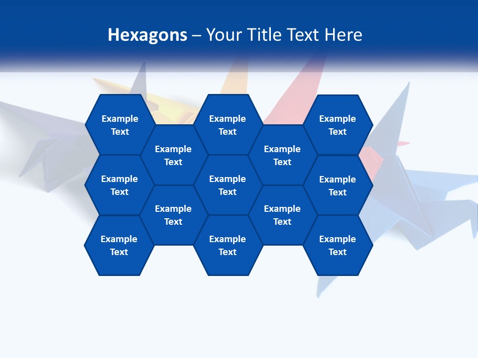 A Group Of Origami Birds On A White Background PowerPoint Template